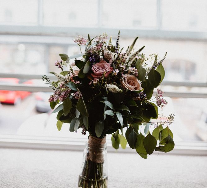 Bridal Bouquet | Lilac & Navy Rustic Wedding at Stone Barn, Cotswolds | Frankee Victoria Photography