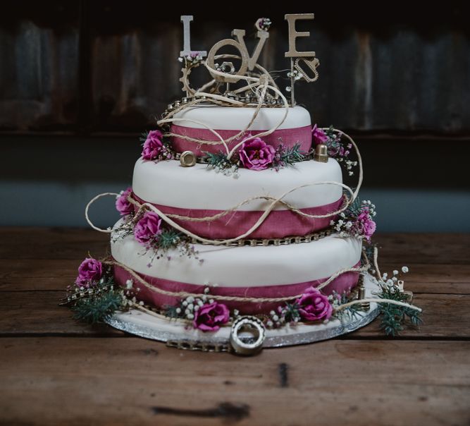 Wedding Cake | Lilac & Navy Rustic Wedding at Stone Barn, Cotswolds | Frankee Victoria Photography