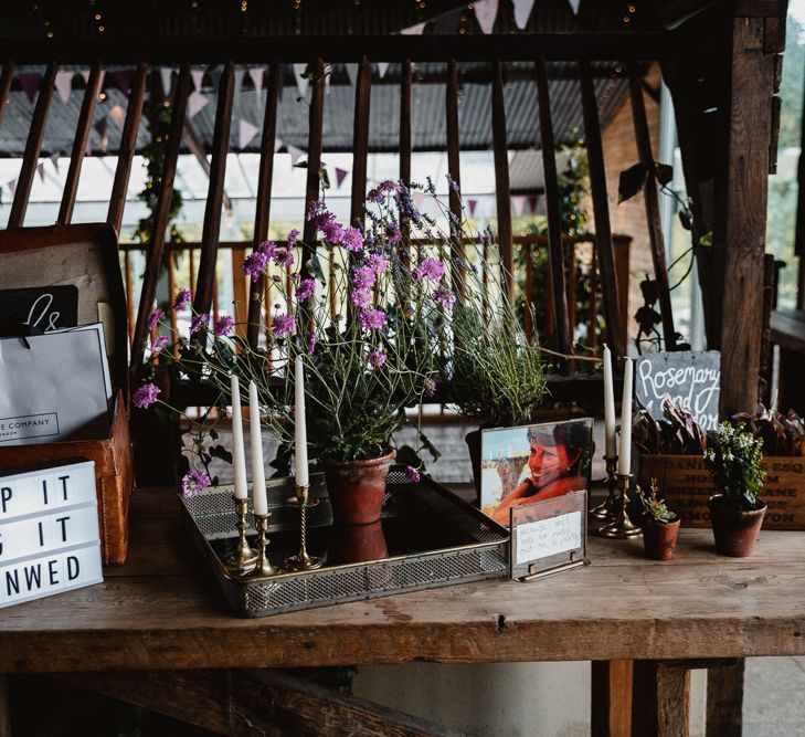 Wedding Decor | Lilac & Navy Rustic Wedding at Stone Barn, Cotswolds | Frankee Victoria Photography