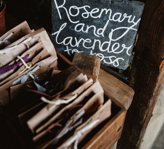 Rosemary & Lavender Confetti Bags | Lilac & Navy Rustic Wedding at Stone Barn, Cotswolds | Frankee Victoria Photography