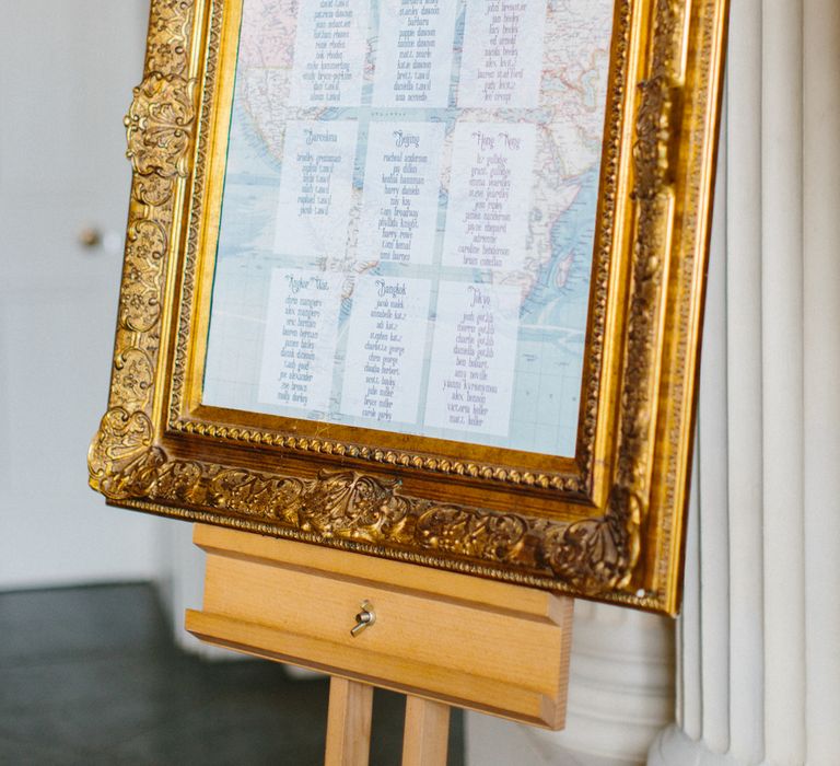 Table Plan With Gold Frame