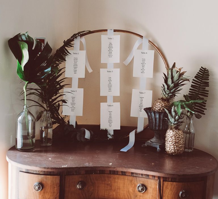 Hoop Table Plan | Botanical Outdoor Wedding at Millbridge Court | Lemonade Pictures