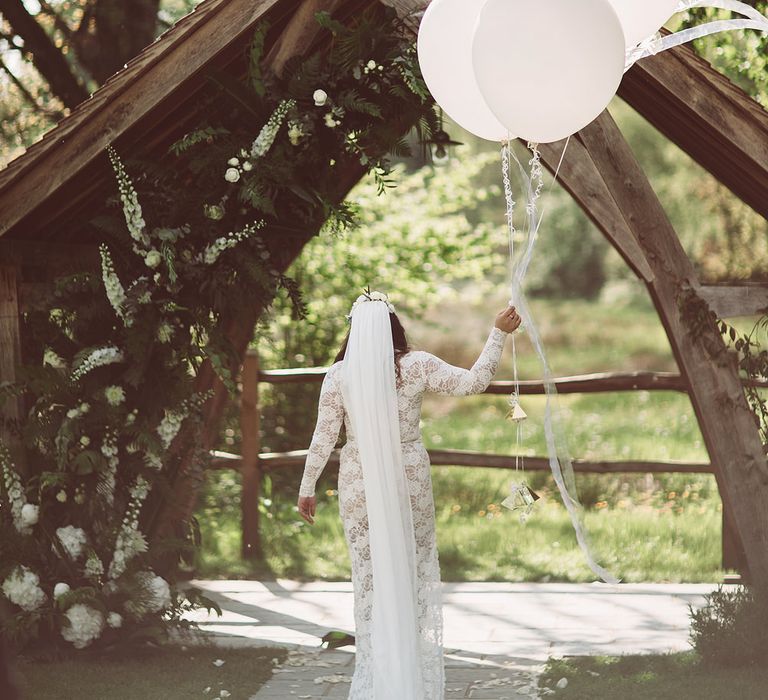 Bride in Grace Loves Lace Wedding Dress | Giant Balloons | Lemonade Pictures