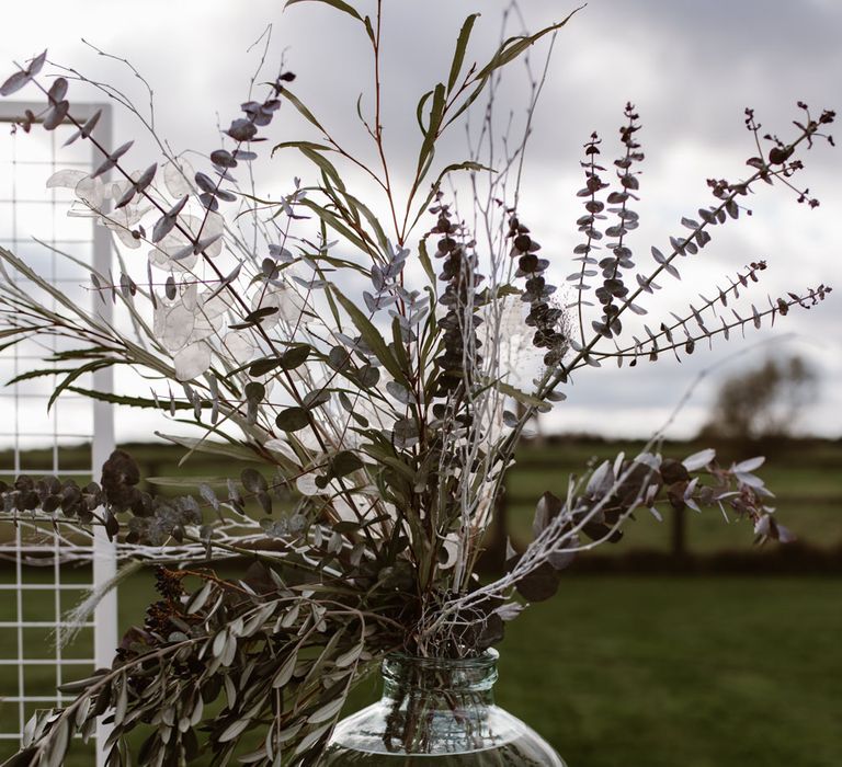 White & Grey Flowers by Swaffham Florist | Nocturn Wedding Inspiration Planned & Styled by The Little Lending Company | Agnes Black Photography | Film by The Wilde Bride