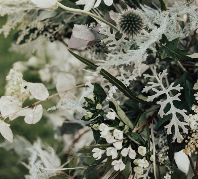 White & Grey Wedding Flowers | Nocturn Wedding Inspiration Planned & Styled by The Little Lending Company | Florals by Swaffham Florist | Photography & Film by The Wilde Bride