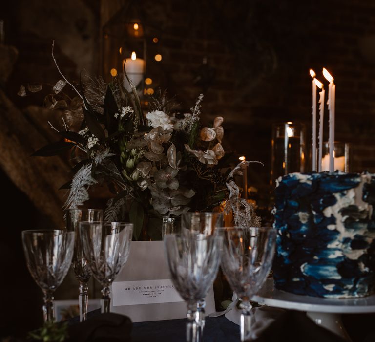 Elegant Tablescape | Nocturn Wedding Inspiration at Godwick Great Barn Planned & Styled by The Little Lending Company | Agnes Black Photography | Film by The Wilde Bride