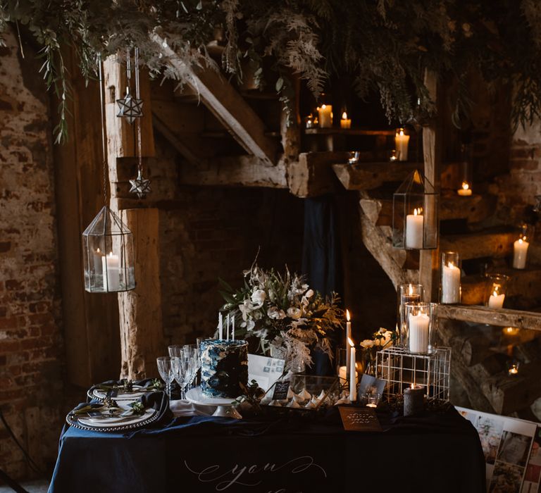 Elegant Tablescape | Nocturn Wedding Inspiration at Godwick Great Barn Planned & Styled by The Little Lending Company | Agnes Black Photography | Film by The Wilde Bride