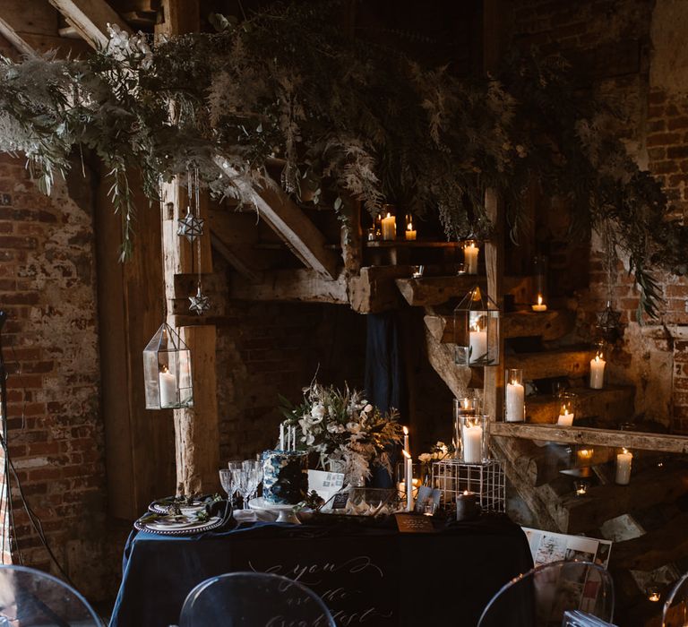 Elegant Tablescape | Nocturn Wedding Inspiration at Godwick Great Barn Planned & Styled by The Little Lending Company | Agnes Black Photography | Film by The Wilde Bride