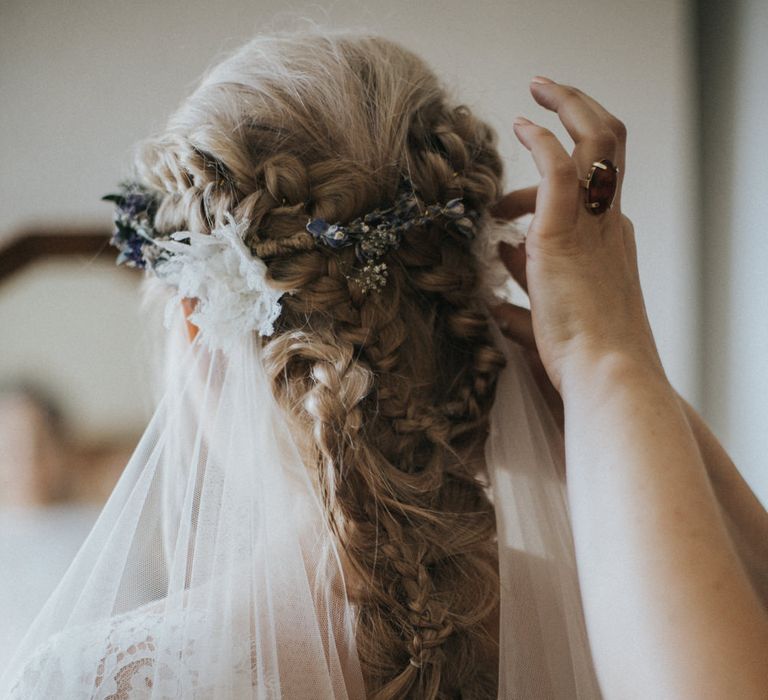 Bridal Braided Up Do & Flower Crown