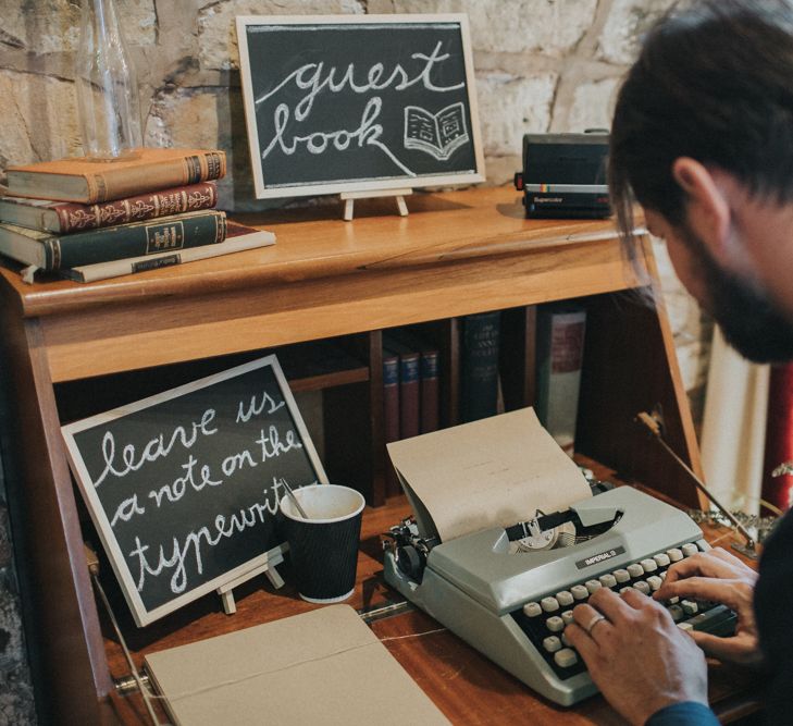 Antique Typewriter Guest book