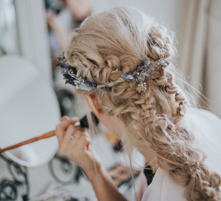 Braided Bridal Up Do & Flower Crown