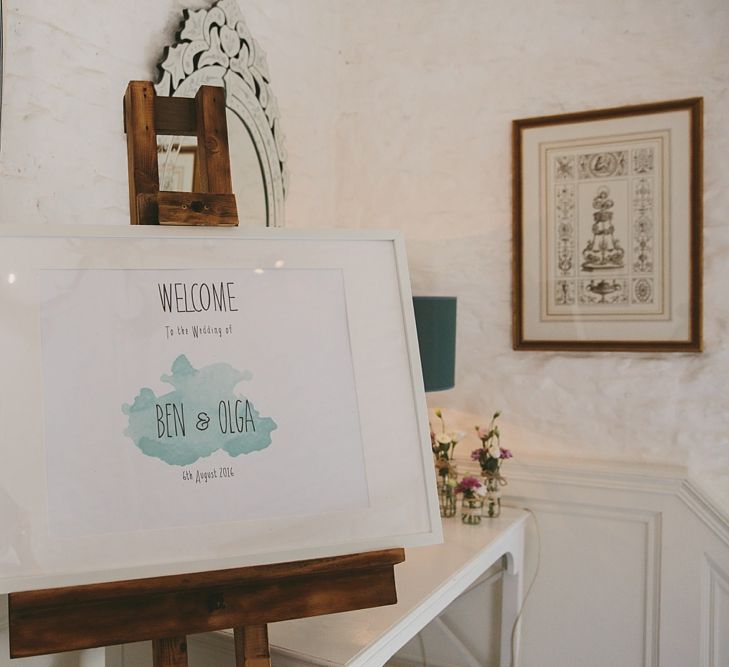 Pastel Water Colour Wedding Welcome Sign