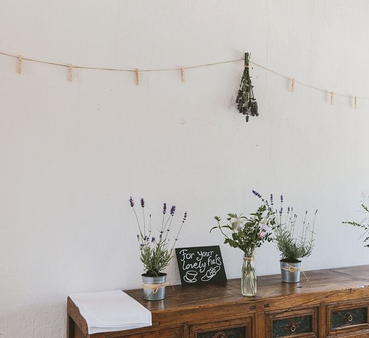 Wild Flowers in Jam Jars Wedding Decor