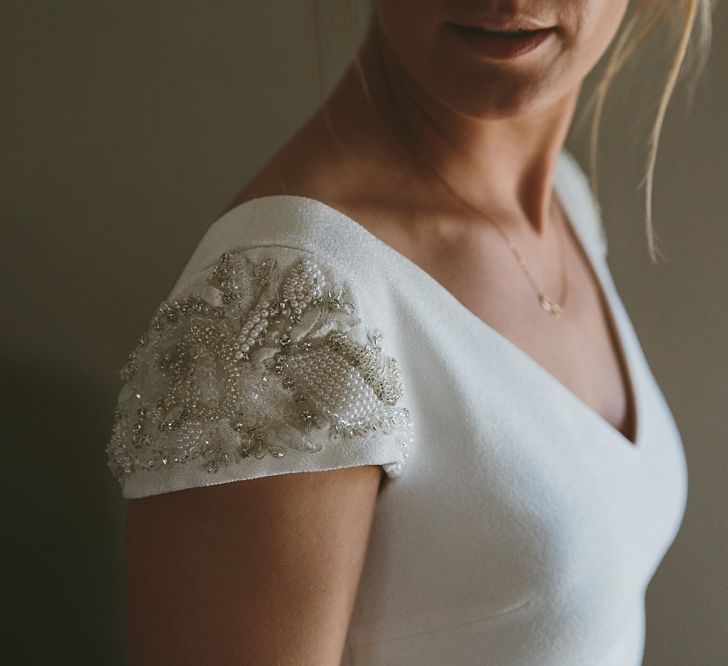 Embellished Sleeves on Pronovias Irune Wedding Dress