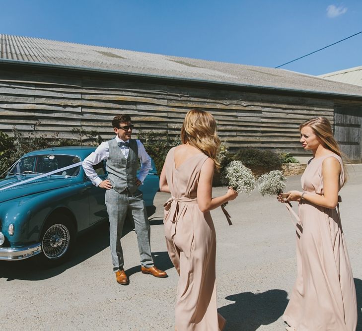 Blue Wedding Car