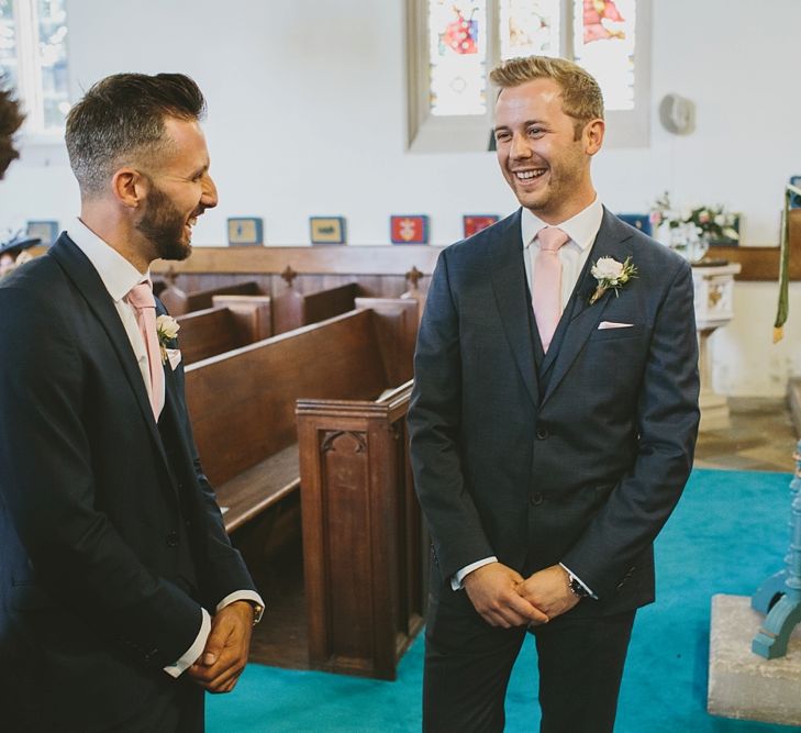 Groom at the Altar in Hugo Boss Suit