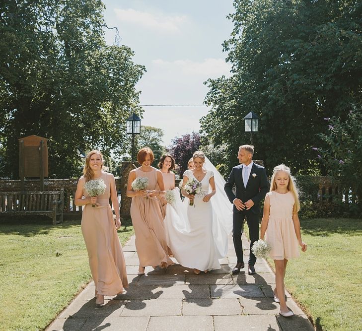 Bridesmaids in Bespoke Pink Dresses