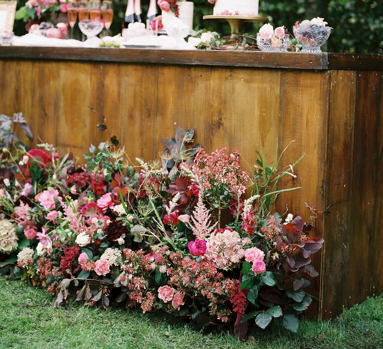 Drink & Cake Station | Opulent Wedding Inspiration at Warmwell House in Dorset with Rich colour Palette Planned by Kelly Chandler | Imogen Xiana Photography | Gorgeous Films