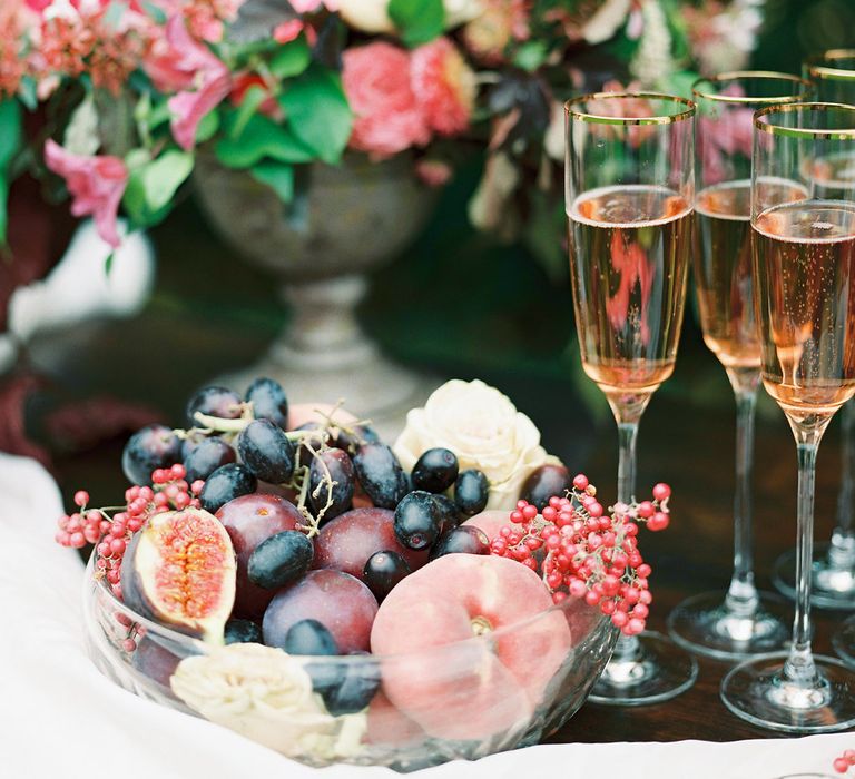 Drink & Cake Station | Opulent Wedding Inspiration at Warmwell House in Dorset with Rich colour Palette Planned by Kelly Chandler | Imogen Xiana Photography | Gorgeous Films