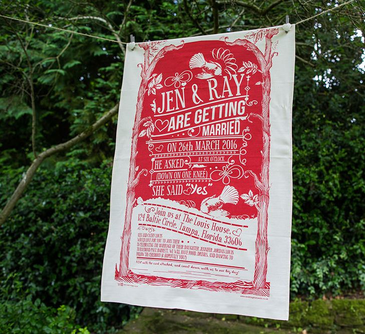 Red Original Wedding Tea Towels