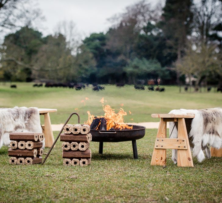 Fire Pit & Outdoor Seating Area For Summer Wedding