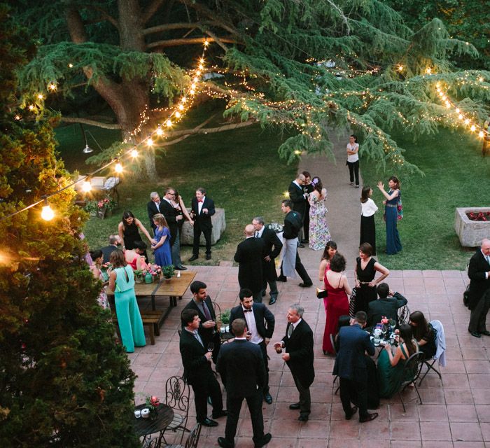 Festoon Lights Outdoor Wedding Reception