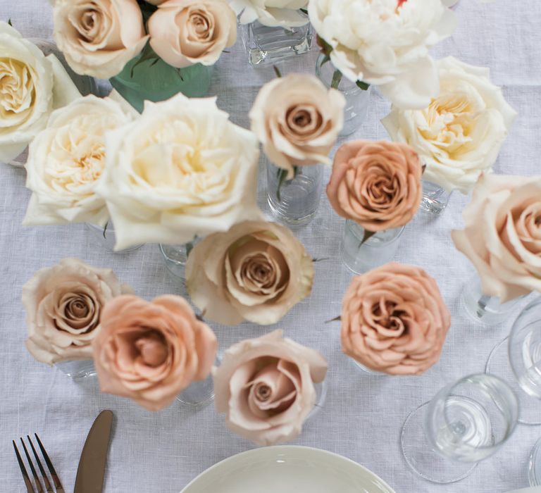 Table Setting with Blush Floral Stems