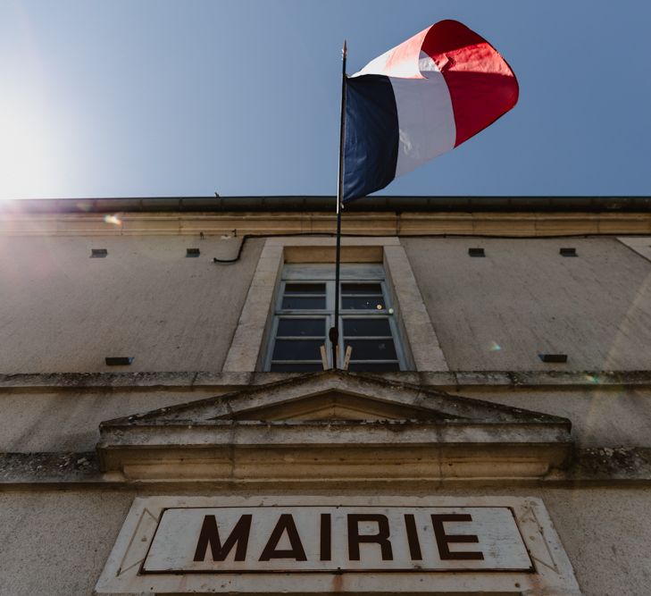 French Destination Wedding With Ceremony In France At The Local Marie With Bride In Watters & Images From Frankee Victoria Photography