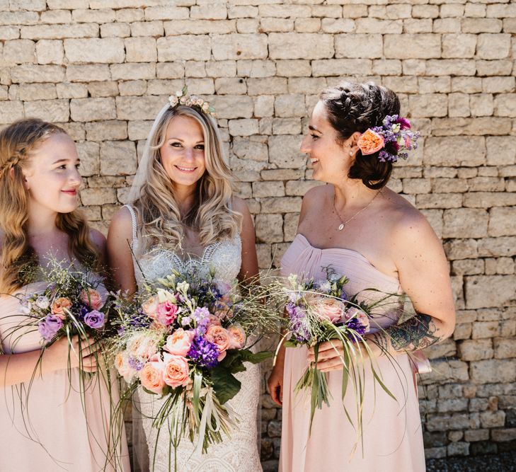 Bride & Bridesmaids Bouquets In Pink