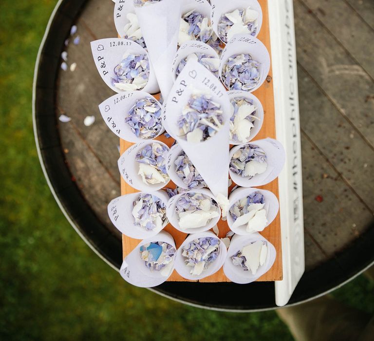 Confetti Cones | Outdoor Wedding at Chateau Rigaud in France | Real Simple Photography | Yellow Gazelle Film