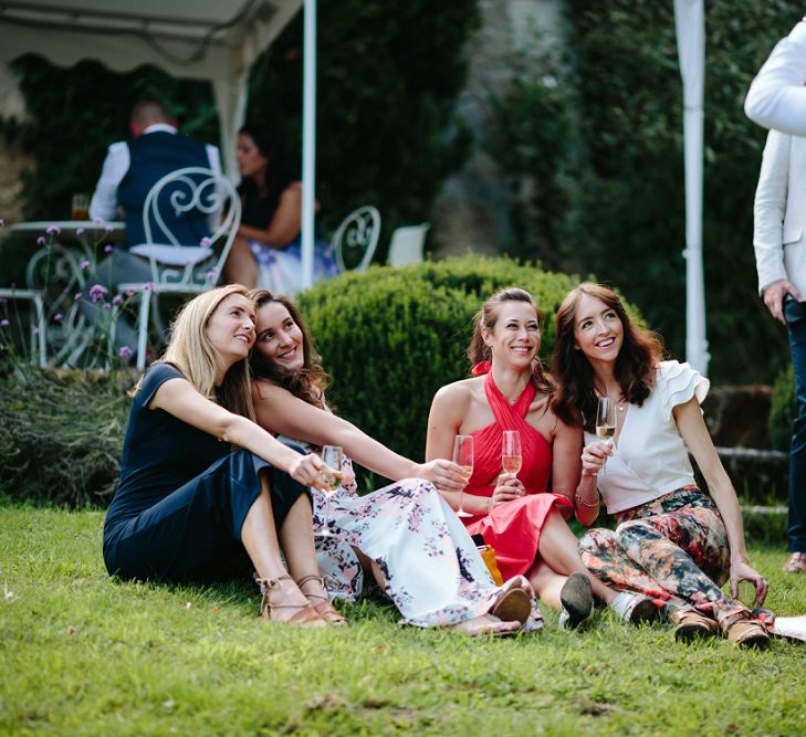 Wedding Guests | Outdoor Wedding at Chateau Rigaud in France | Real Simple Photography | Yellow Gazelle Film