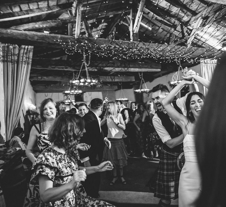 First Dance | Bride in Phase Eight Wedding Dress | Groom in Tartan Kilt | Outdoor Wedding at Chateau Rigaud in France | Real Simple Photography | Yellow Gazelle Film