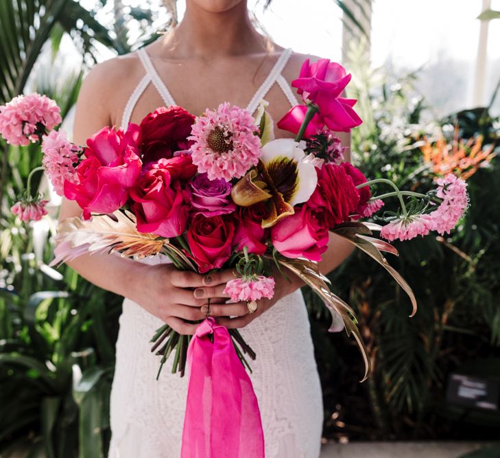 Bright Pink & Botanicals Wedding Inspiration Shoot From Sefton Park Palm House