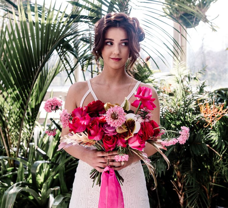 Bright Pink & Botanicals Wedding Inspiration Shoot From Sefton Park Palm House