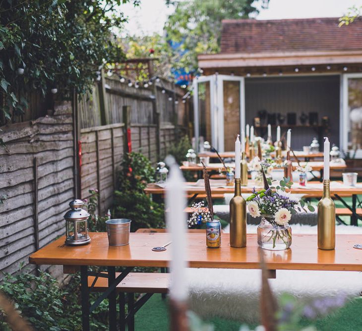 Outdoor Back Garden Wedding Reception