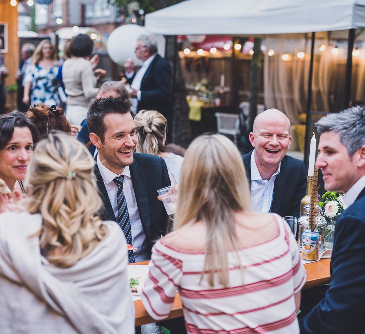 Wedding Guests at Outdoor Garden Reception