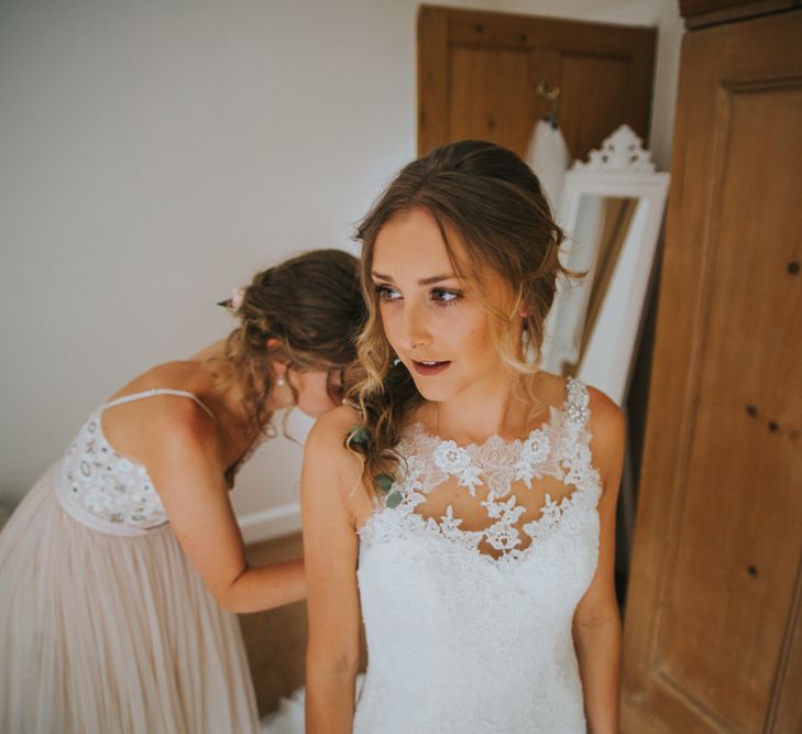 Bride in Lace St Patrick Wedding Dress | 2 Day Festival Theme Wedding | Colin Ross Photography