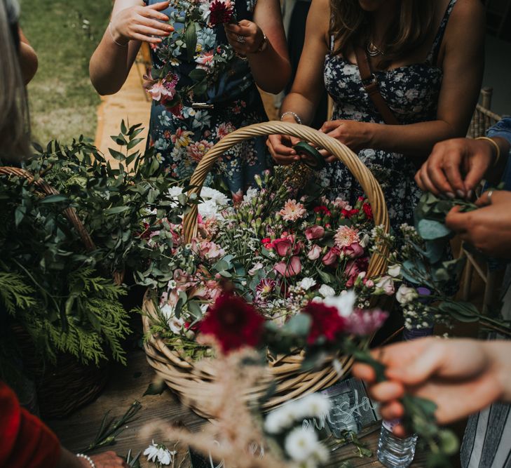 Flower Crown Basket | 2 Day Festival Theme Wedding | Colin Ross Photography