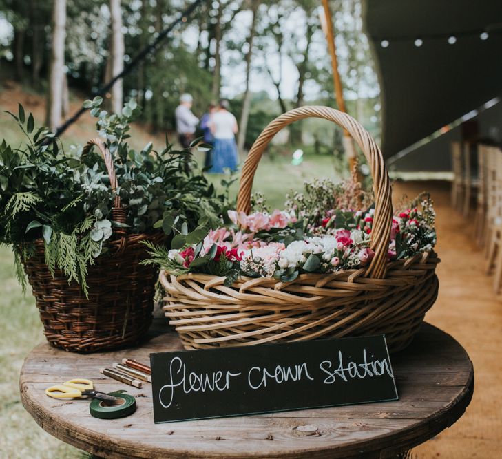 DIY Flower Crown, Flower Baskets | 2 Day Festival Theme Wedding | Colin Ross Photography