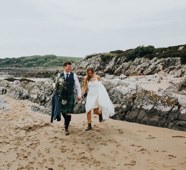 Bride in St Patrick Bridal Gown | Groom in Tartan Kilt | 2 Day Festival Theme Wedding | Colin Ross Photography