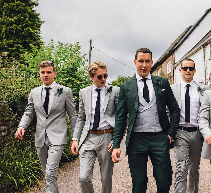 Groom & Wedding Party In Navy and Grey