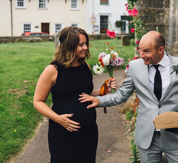 Bridesmaids In Black Dresses