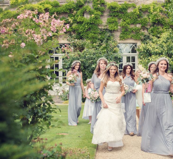 Bridesmaids in David's Bridal