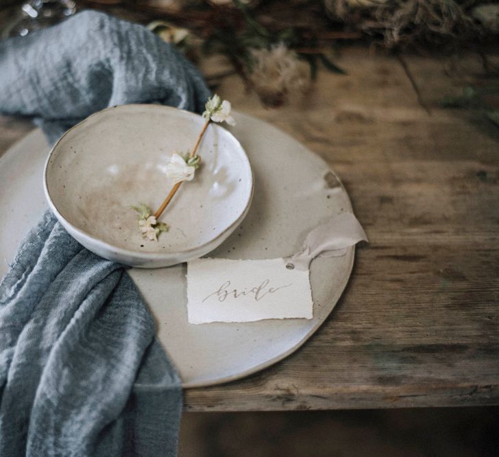 Elegant Place Setting | Powder Blue Spring Wedding Inspiration Styled by The Little Lending Co | Megan Duffield Photography