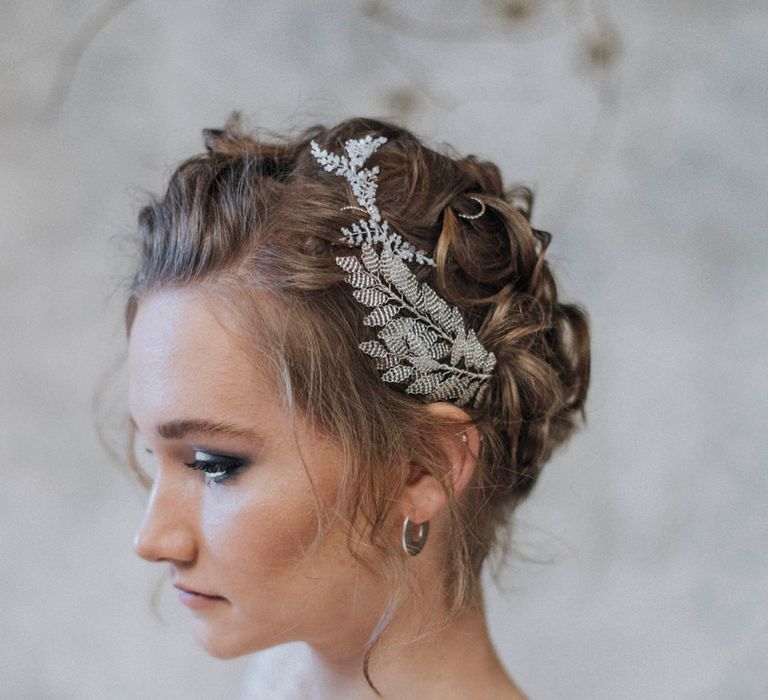 Bridal Hair Accessory | Bride in Rembo Gown from Rock the Frock Bridal | Powder Blue Spring Wedding Inspiration Styled by The Little Lending Co | Megan Duffield Photography