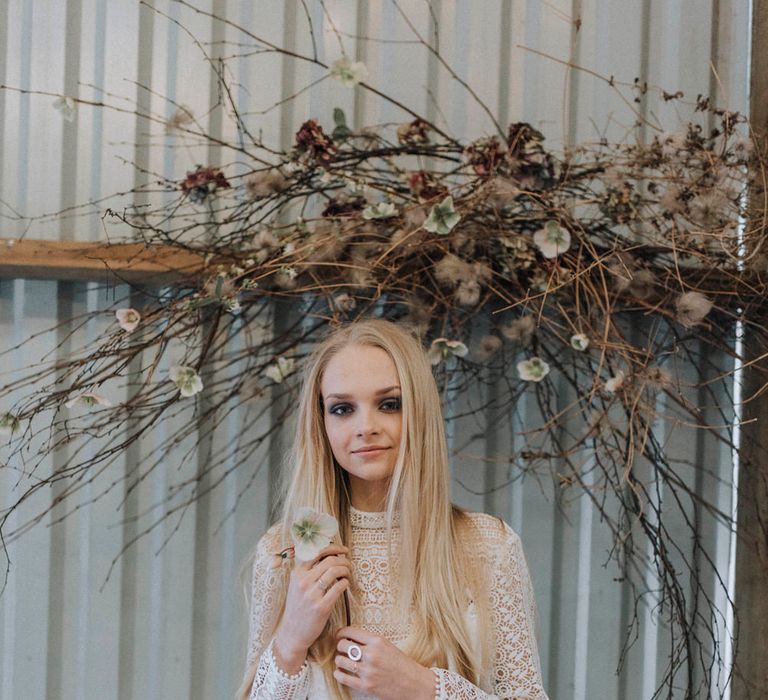 Smokey Eye Bridal Make Up | Rembo Gown via Rock The Frock Bridal | Powder Blue Spring Wedding Inspiration Styled by The Little Lending Co | Megan Duffield Photography