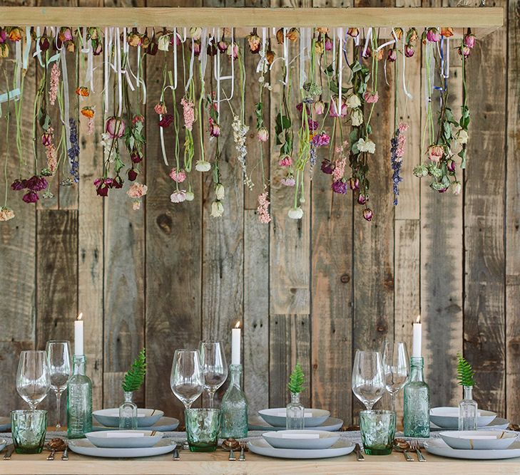 Dried Flower Installation By Lotus Floral Art | Image by Sarah London Photography | Having A Eco Friendly Wedding