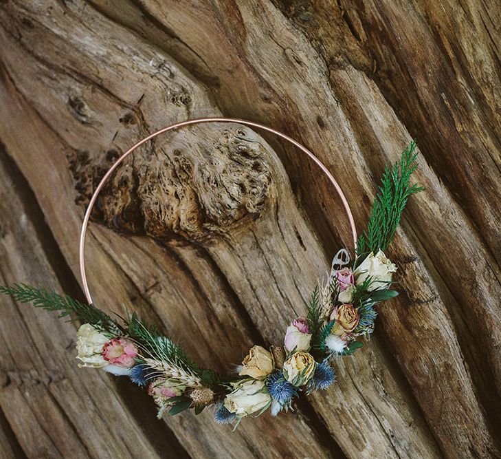 Dried Flower Crown By Lotus Floral Art | Image by Sarah London Photography | Having A Eco Friendly Wedding