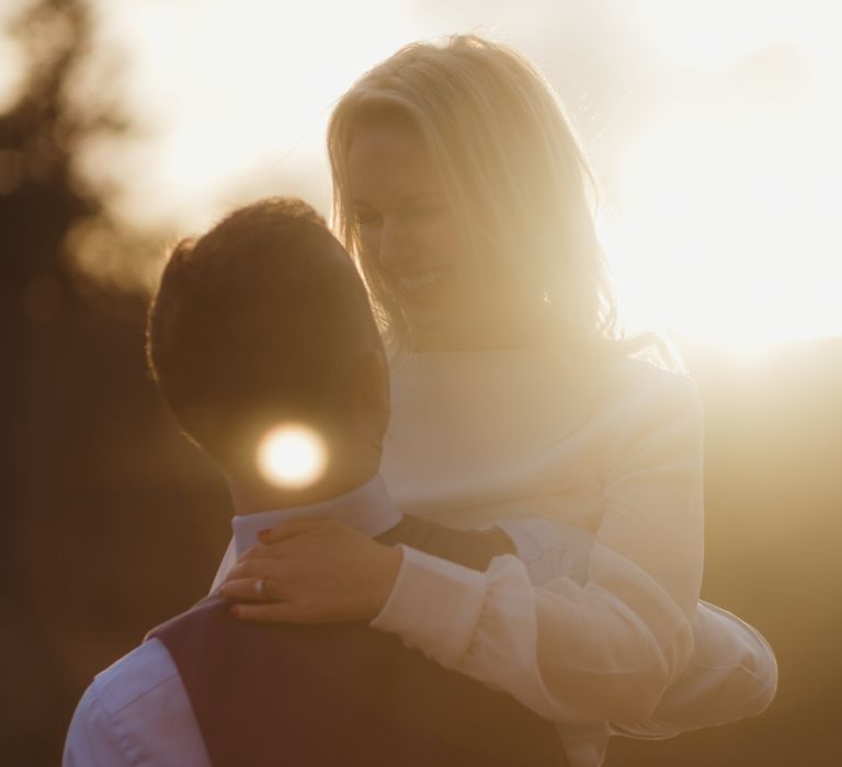 Elegant Winter Wedding At Huntsham Court Devon With Bride In Bespoke Gown & High Necked Cashmere Jumper With Images By Millar Cole Photography