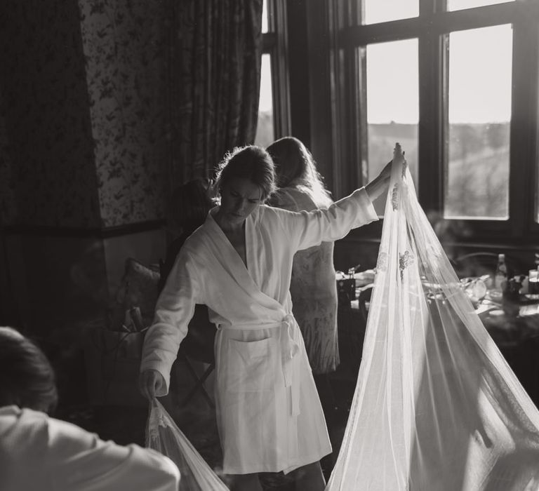 Elegant Winter Wedding At Huntsham Court Devon With Bride In Bespoke Gown & High Necked Cashmere Jumper With Images By Millar Cole Photography